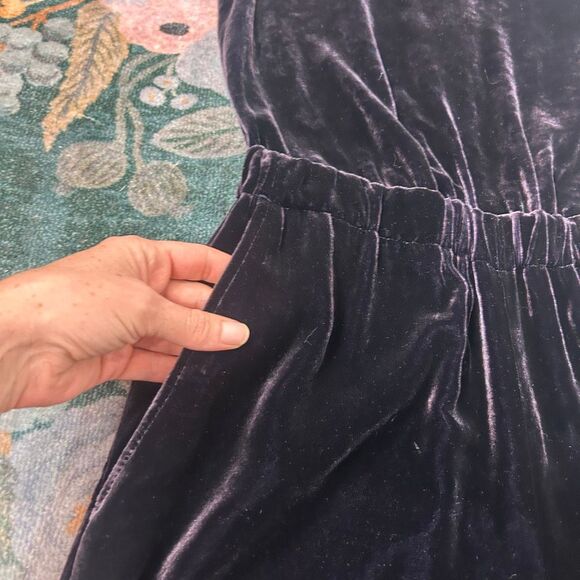 Eileen Fisher Jumpsuit Womens XXS Nocturne Velvet Cropped Wide Leg Sleeveless - Picture 13 of 16